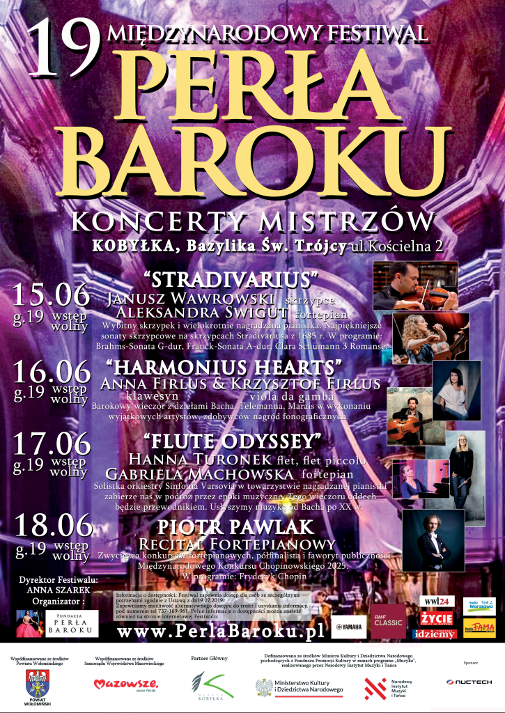 19 Międzynarodowy Festiwal Perła Baroku - Koncerty Mistrzów Kobyłka 2026 czerwiec